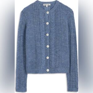 Alex Mill Faye Pointelle Blue Women's Cardigan Sweater